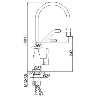 Смеситель для кухни Frap F4497-9 оружейная сталь